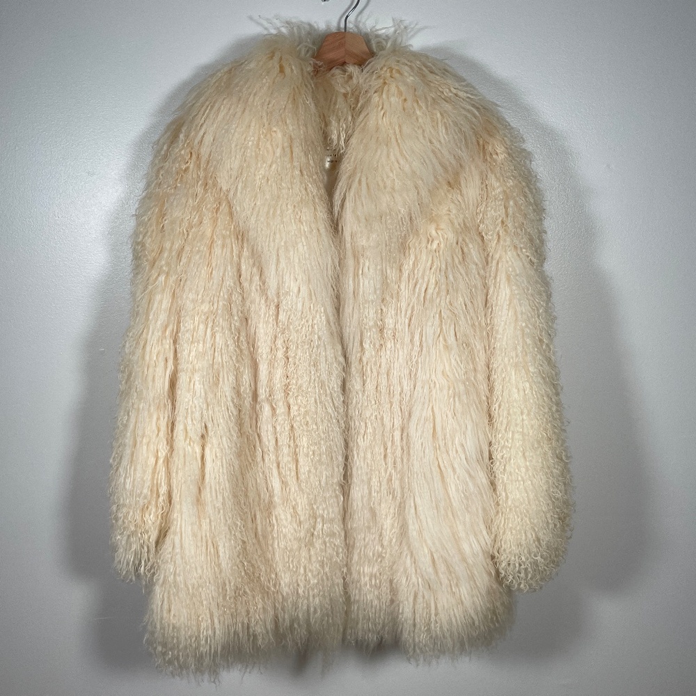 Vintage Tibet Lamb Fur Coat with Satin Lining - Rare and Pristine